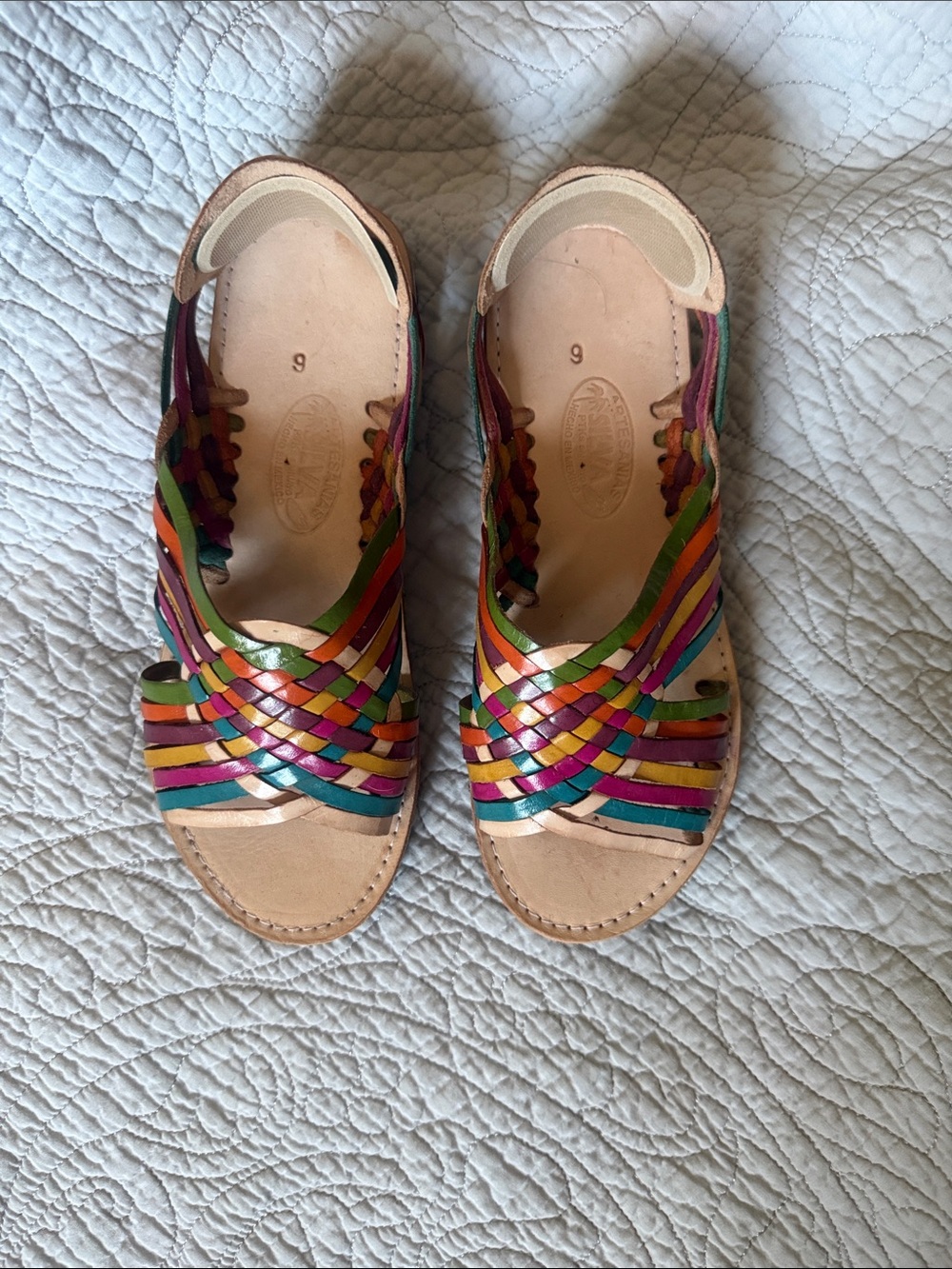 PIKOLINOS Multicolor Braided Leather Open-Toe Sandals